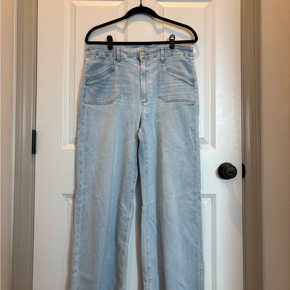 PAIGE Anessa High-Rise Wide Leg Women’s Jeans in Suki Distressed - Size 32P - Picture 4 of 15